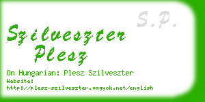 szilveszter plesz business card